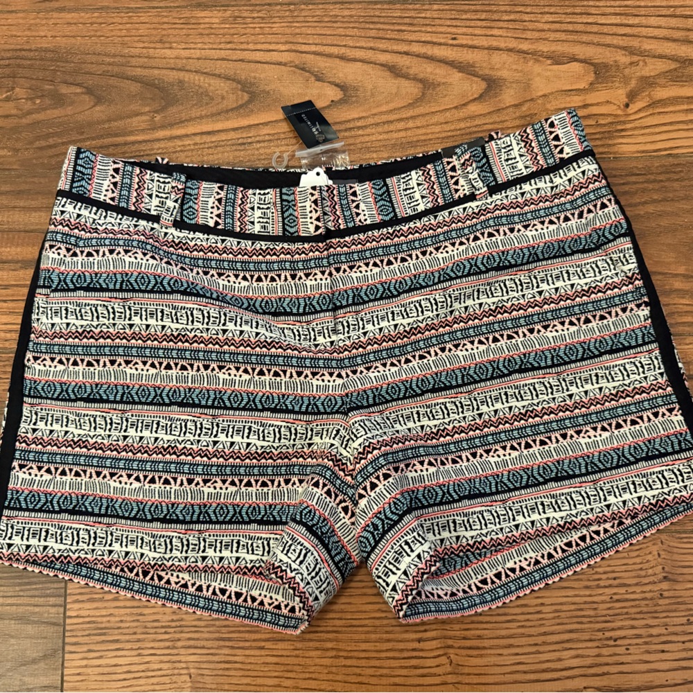 The Limited Multicolor Aztec High Waist Shorts with Black Trim